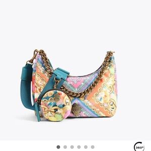 Kurt Geiger Multicolor Chain-Accent Shoulder Bag with Teal Strap